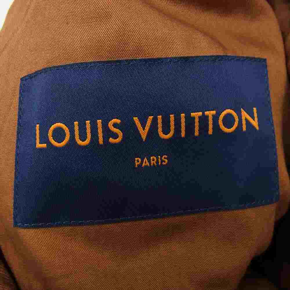 LOUIS VUITTON ルイ・ヴィトン モノグラム フーデッド デニム ジャケット ブラウン系 オレンジ系 50【美品】【中古】