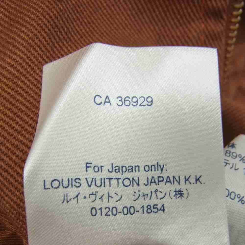 LOUIS VUITTON ルイ・ヴィトン モノグラム フーデッド デニム ジャケット ブラウン系 オレンジ系 50【美品】【中古】