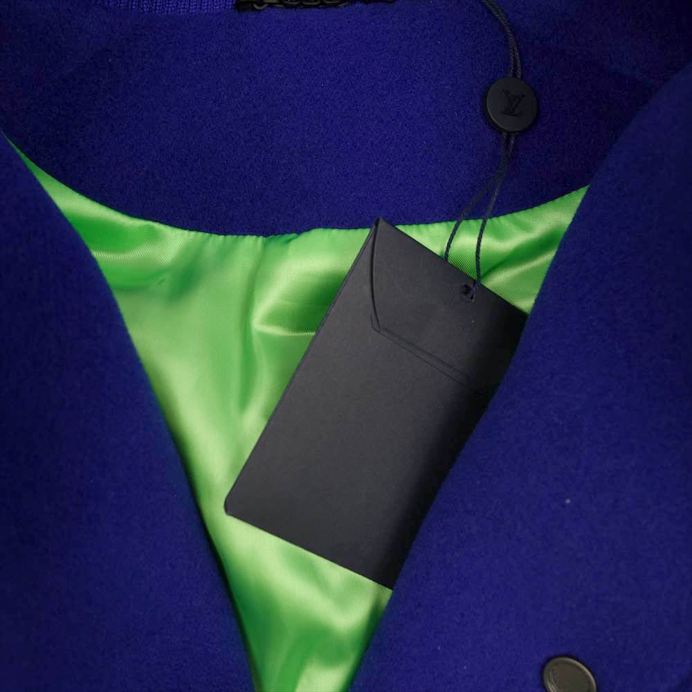 LOUIS VUITTON ルイ・ヴィトン 22SS 1A9UJR ミックス グラディエント レザー ボンバー ジャケット ライトグリーン×ブルー系 52【極上美品】【中古】