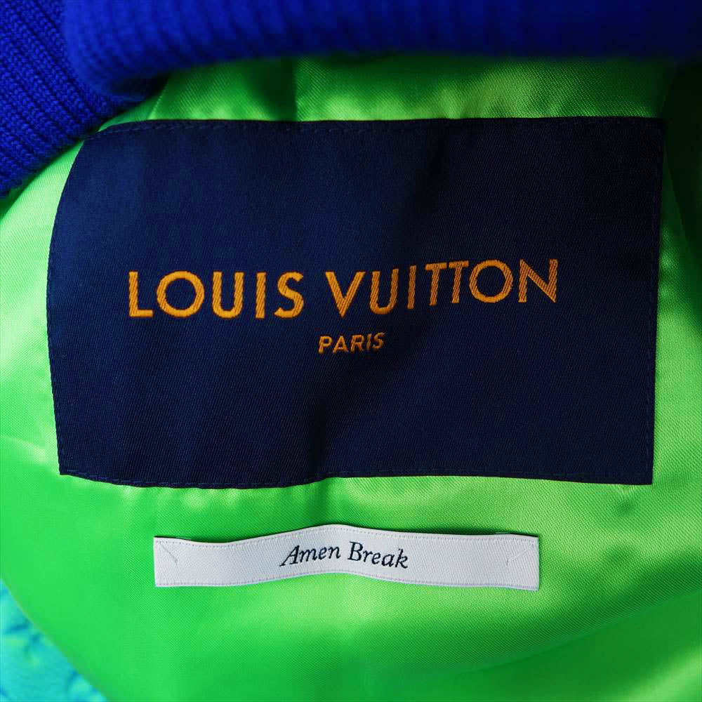 LOUIS VUITTON ルイ・ヴィトン 22SS 1A9UJR ミックス グラディエント レザー ボンバー ジャケット ライトグリーン×ブルー系 52【極上美品】【中古】