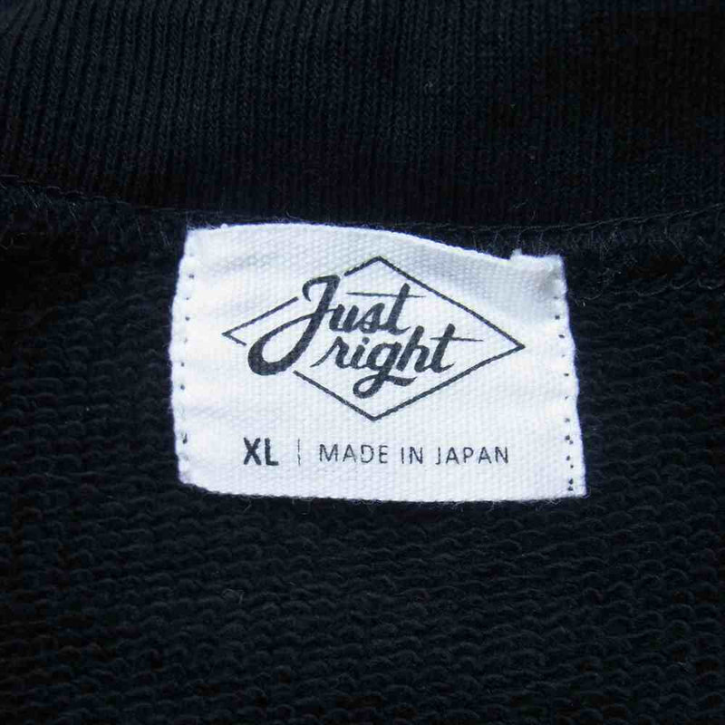 ジャスト ライト 刺繍 スウェット トレーナー ブラック系 XL【中古】