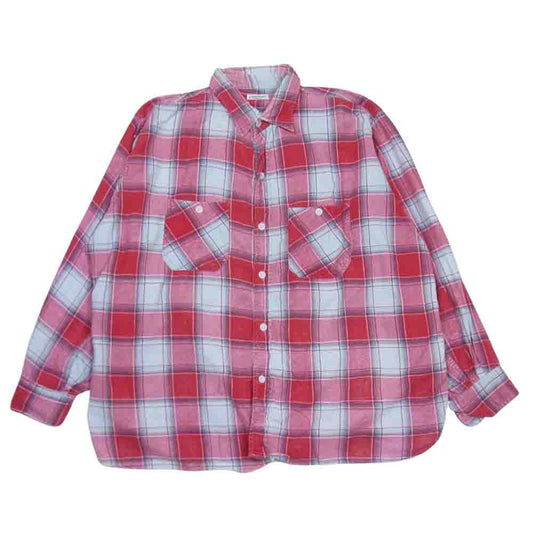 パワーハウス 60s ヴィンテージ チェック ネル シャツ レッド系 XL【中古】