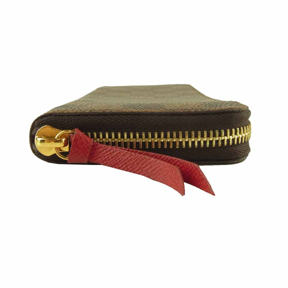 LOUIS VUITTON ルイ・ヴィトン N60534 ポルトフォイユ クレマンス ダミエ エベヌ スリーズ ラウンドファスナー 財布 ウォレット ブラウン系【中古】