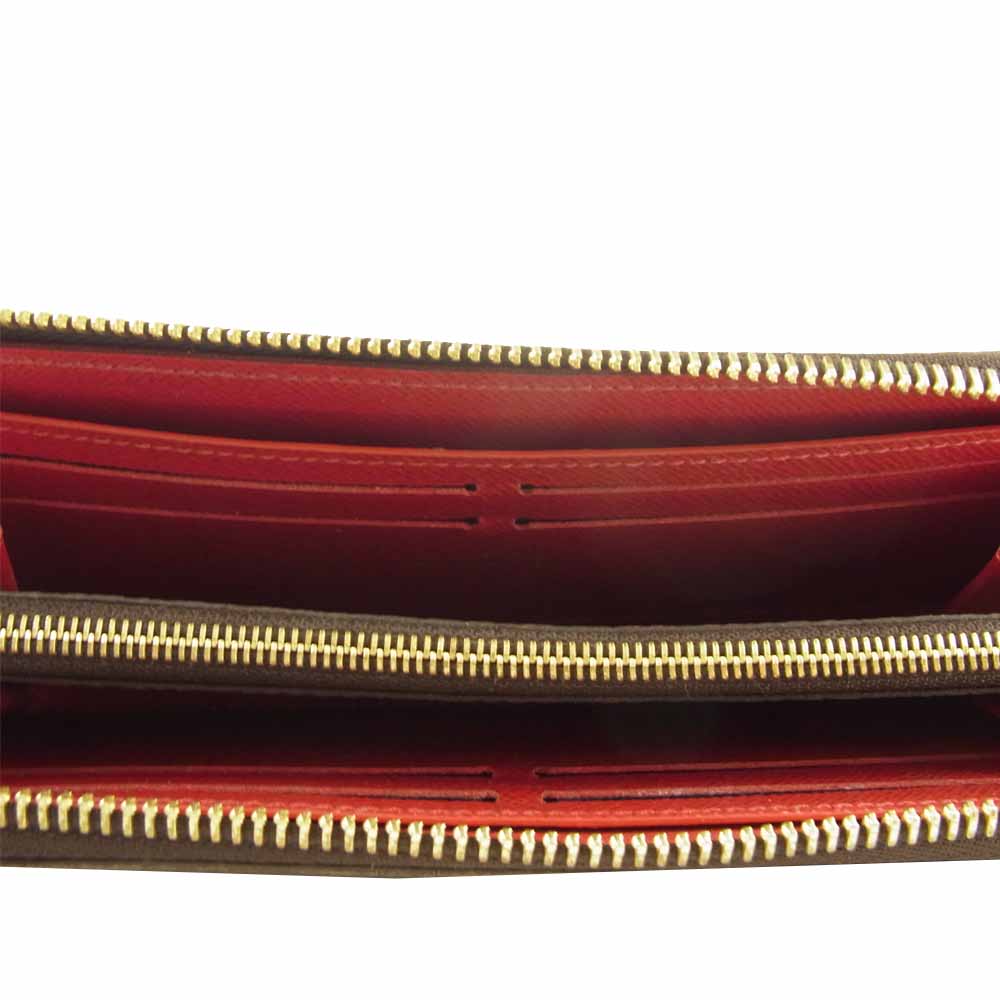 LOUIS VUITTON ルイ・ヴィトン N60534 ポルトフォイユ クレマンス ダミエ エベヌ スリーズ ラウンドファスナー 財布 ウォレット ブラウン系【中古】