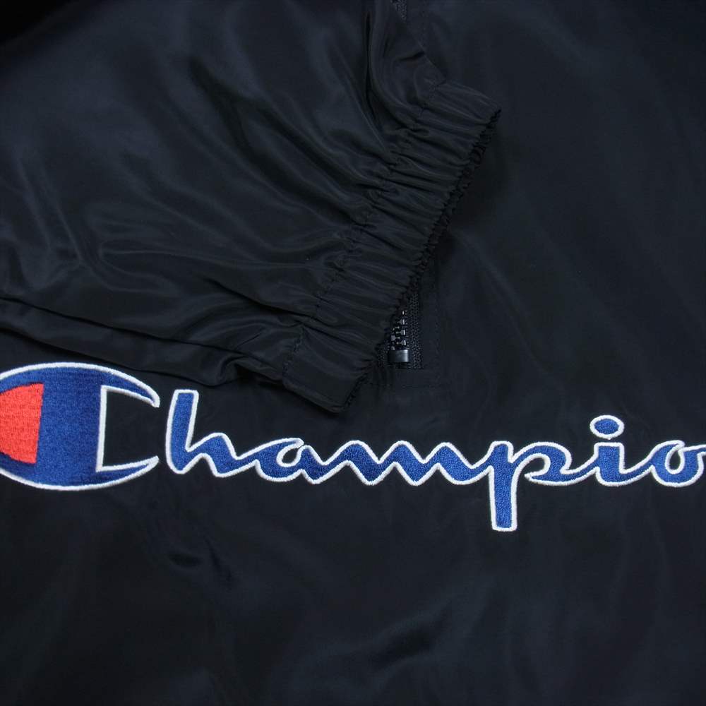 Supreme シュプリーム × Champion Half Zip Pullover チャンピオン ハーフ ジップ プルオーバー ジャケット ブラック系 L【中古】