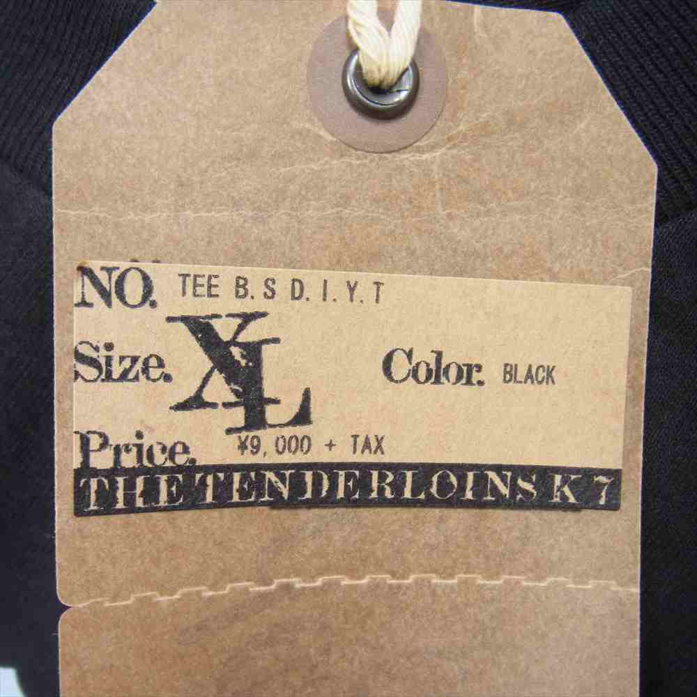 TENDERLOIN テンダーロイン TEE B.S D.I.Y.T ボルネオスカル Tシャツ ブラック系 XL【新古品】【未使用】【中古】