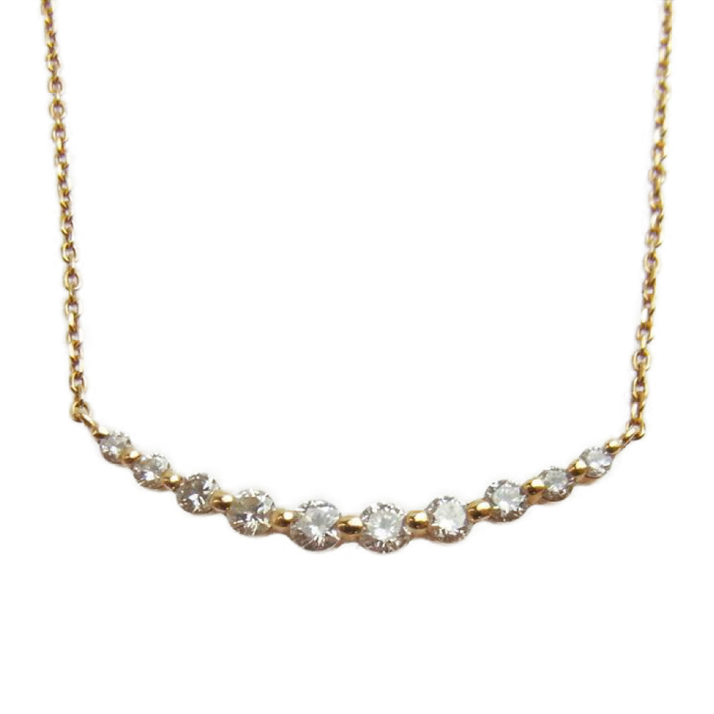 ヴァンドーム青山 K18 ダイヤ ダイア 10P リュールネックレス ゴールド系【中古】