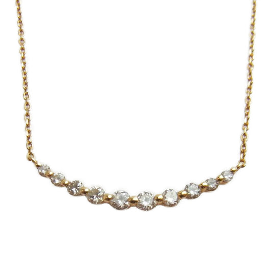 ヴァンドーム青山 K18 ダイヤ ダイア 10P リュールネックレス ゴールド系【中古】