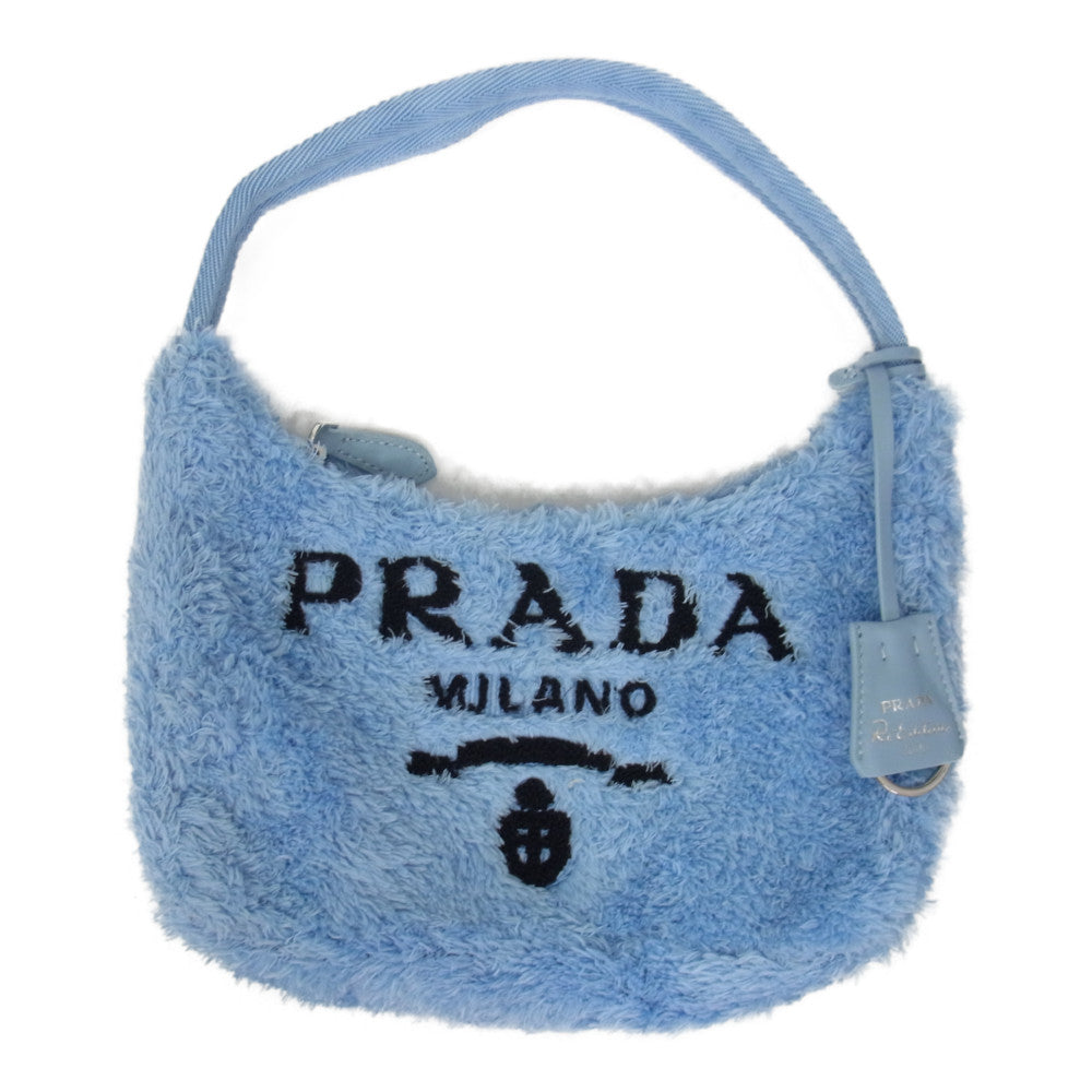 PRADA プラダ 1NE515_2DXO_F0D4O Re-Edition 2000 ロゴ テリー ミニ バッグ ライトブルー系【新古品】【未使用】【中古】