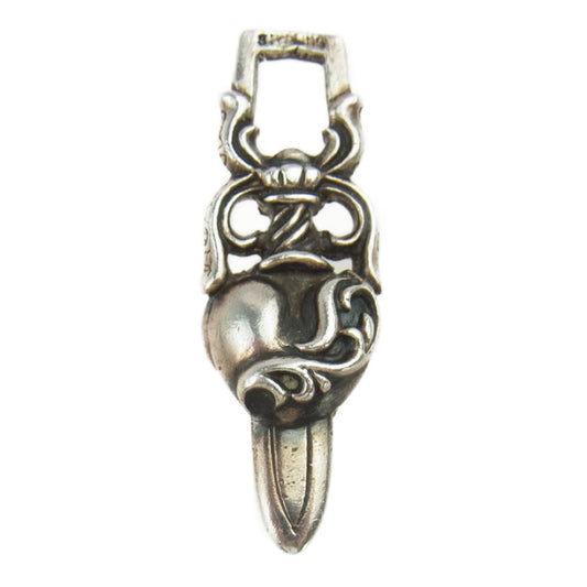CHROME HEARTS クロムハーツ（原本無） ハート ダガー チャーム ペンダント  シルバー系【中古】