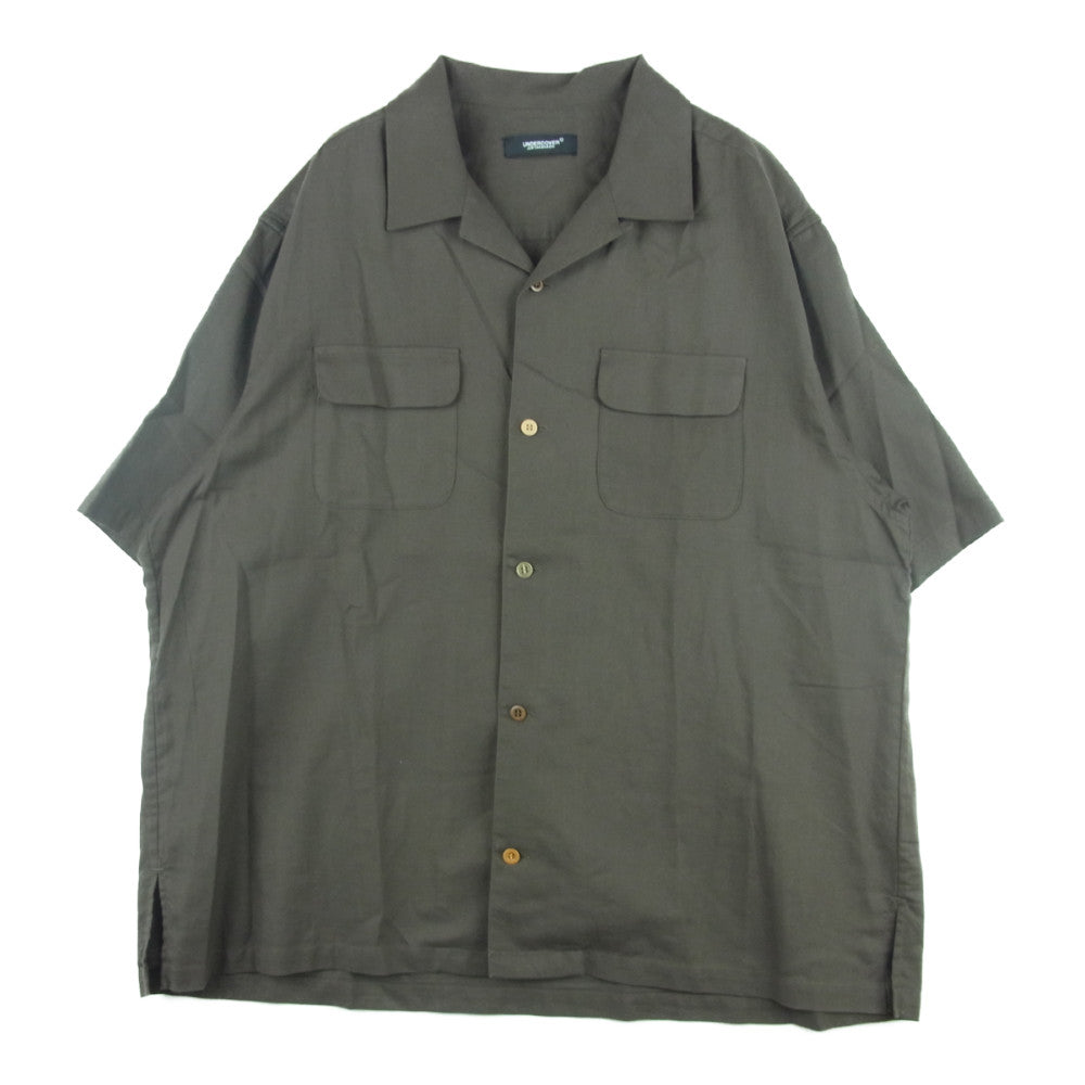 UNDERCOVER アンダーカバー UC1A4411-2 OVERSIZED VACATION SHIRT オーバーサイズ オープンカラー バケーション 半袖 シャツ カーキ系 4【中古】