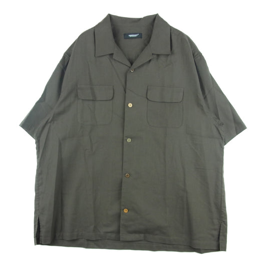 UNDERCOVER アンダーカバー UC1A4411-2 OVERSIZED VACATION SHIRT オーバーサイズ オープンカラー バケーション 半袖 シャツ カーキ系 4【中古】
