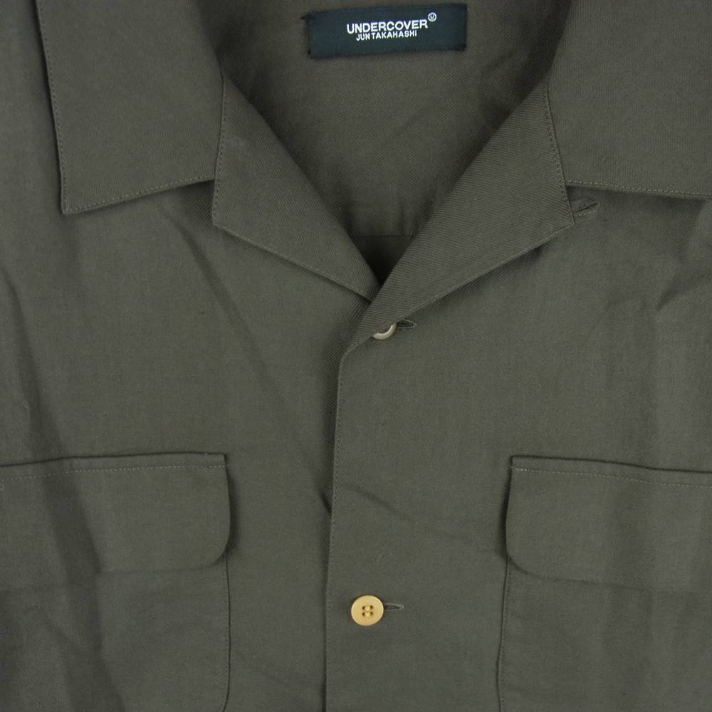 UNDERCOVER アンダーカバー UC1A4411-2 OVERSIZED VACATION SHIRT オーバーサイズ オープンカラー バケーション 半袖 シャツ カーキ系 4【中古】