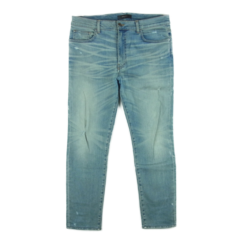 アミリ ダメージ加工 ストレッチ デニム パンツ コットン アメリカ製 インディゴブルー系 36【中古】