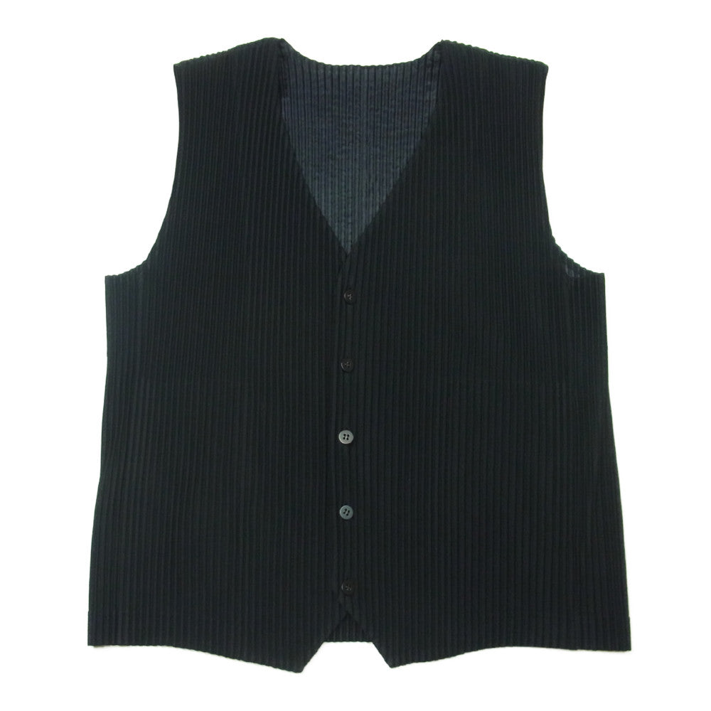 ISSEY MIYAKE イッセイミヤケ HP55JE004 HOMME PLISSE オムプリッセ プリーツ加工 ベスト ブラック系 3【美品】【中古】