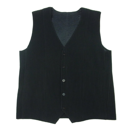 ISSEY MIYAKE イッセイミヤケ HP55JE004 HOMME PLISSE オムプリッセ プリーツ加工 ベスト ブラック系 3【美品】【中古】