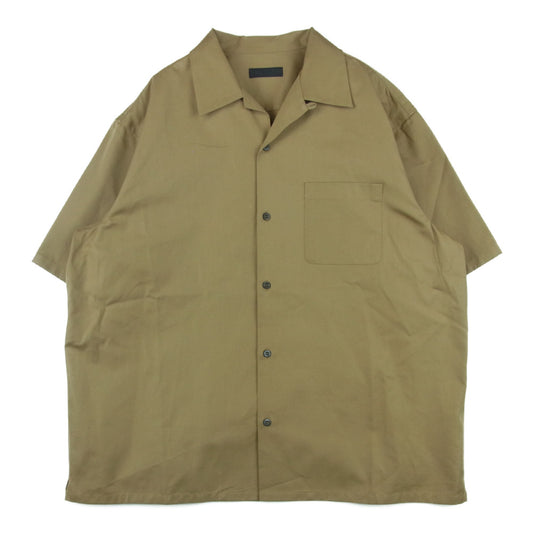 PRADA プラダ UCM006 1BMS 国内正規品 2021年製 オーバーサイズ オープンカラー 半袖 シャツ ブラウン系 XXL【美品】【中古】
