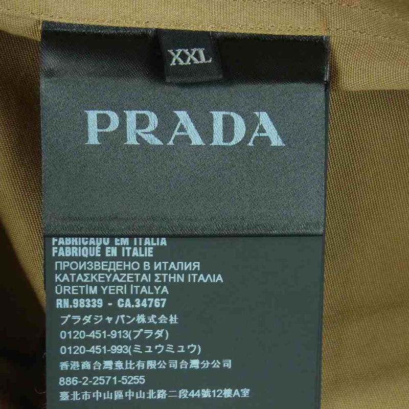 PRADA プラダ UCM006 1BMS 国内正規品 2021年製 オーバーサイズ オープンカラー 半袖 シャツ ブラウン系 XXL【美品】【中古】