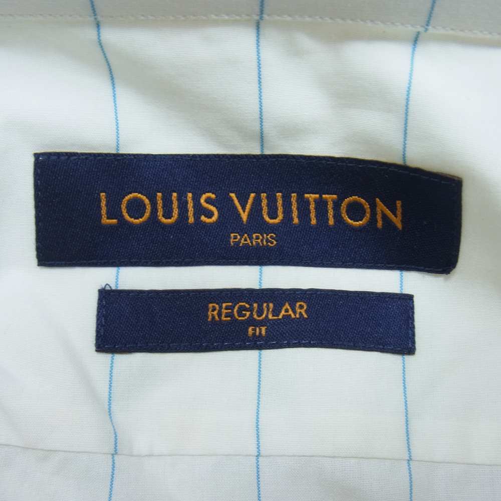 LOUIS VUITTON ルイ・ヴィトン 20SS 1A5VRX 国内正規品 モノグラムスプレー パターン ストライプ DNA ショートスリーブ 半袖 シャツ ホワイト系 XXL【美品】【中古】