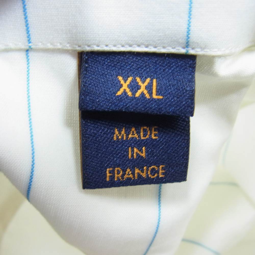 LOUIS VUITTON ルイ・ヴィトン 20SS 1A5VRX 国内正規品 モノグラムスプレー パターン ストライプ DNA ショートスリーブ 半袖 シャツ ホワイト系 XXL【美品】【中古】