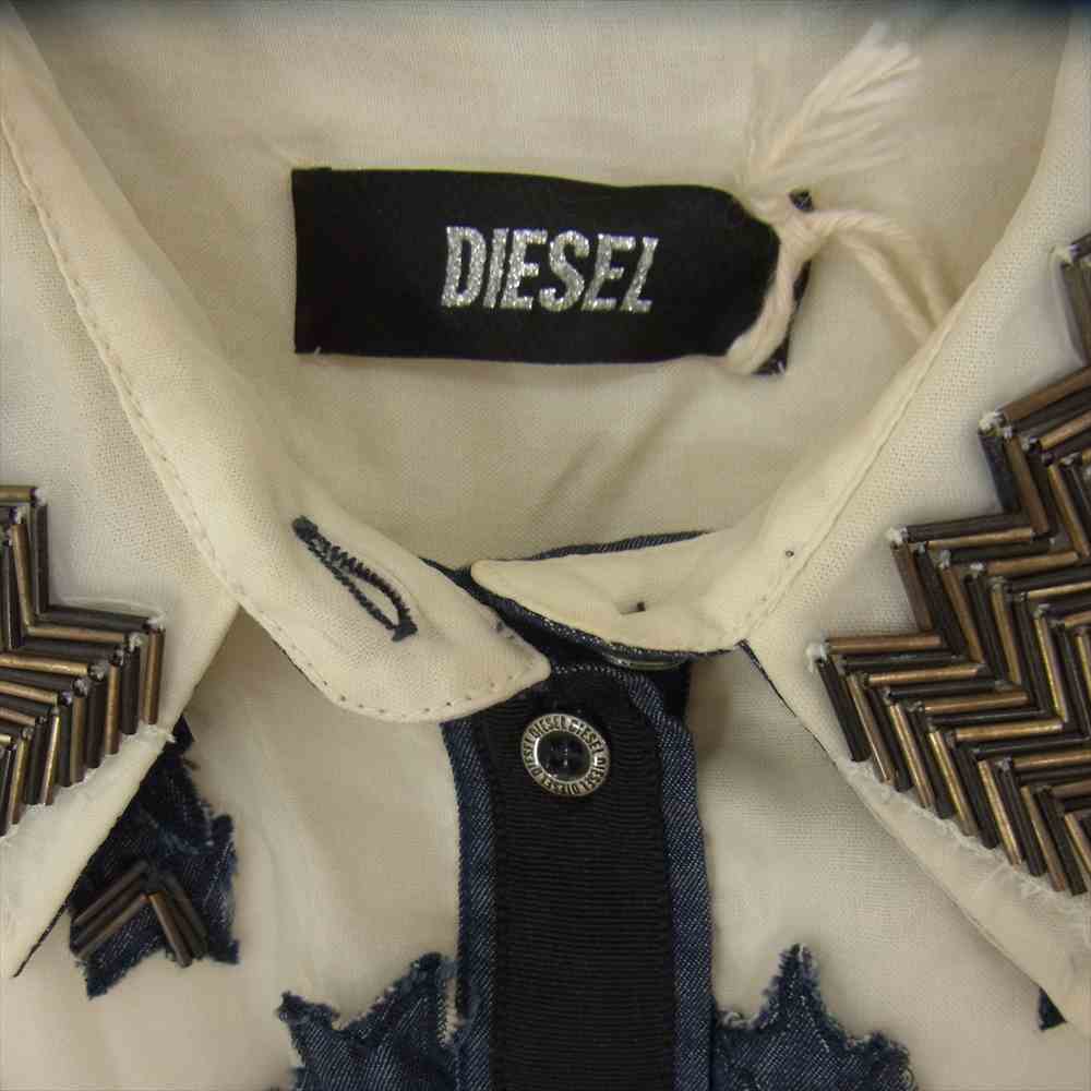 DIESEL ディーゼル スター ノースリーブ シャツ ワンピース ネイビー系 サイズ表記無【中古】