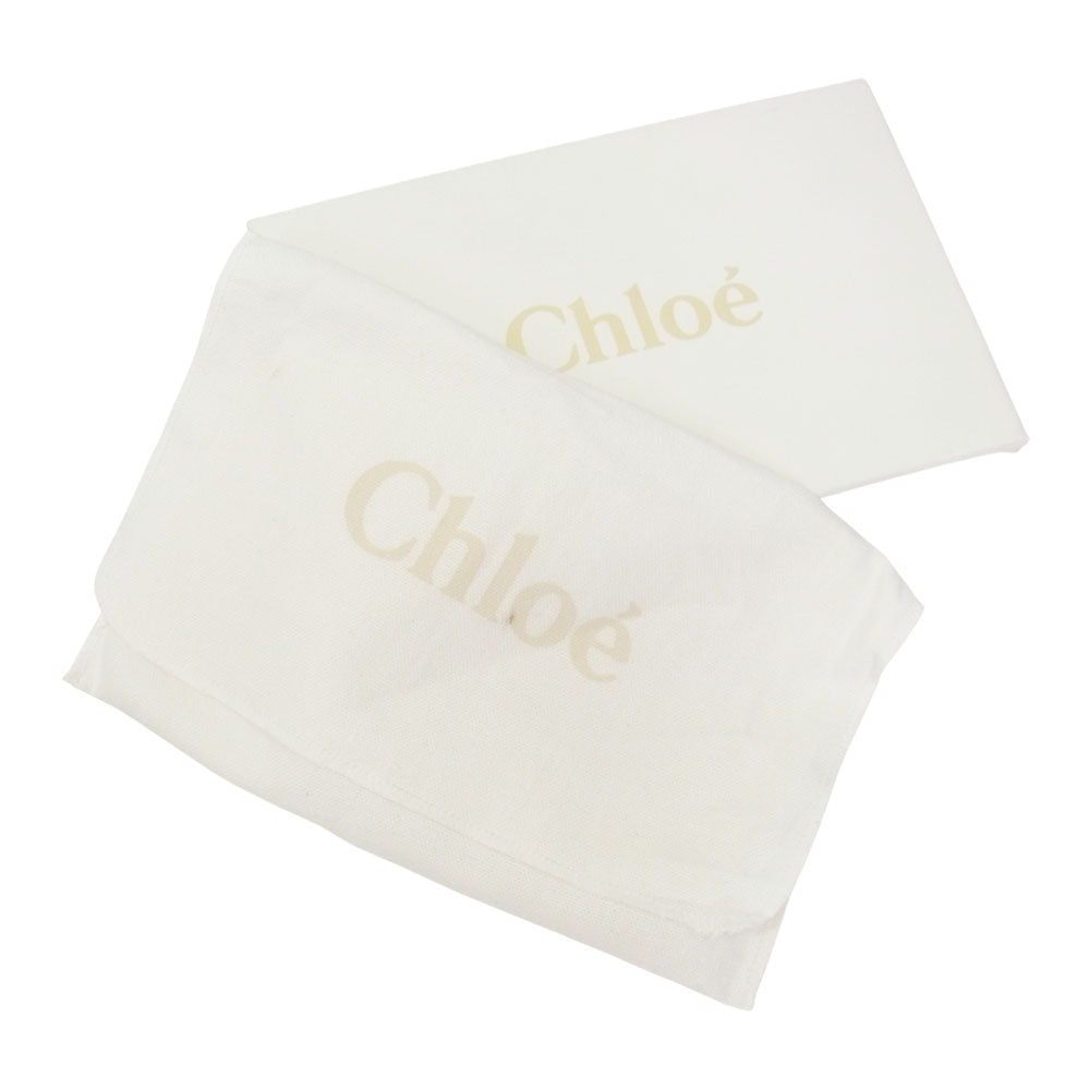 Chloe クロエ リボン フラップ エナメル 長財布 ウォレット ブラック系【中古】