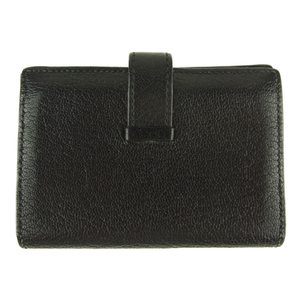 HERMES エルメス ベアン カードケース シルバー金具 D刻印 ブラック系【中古】