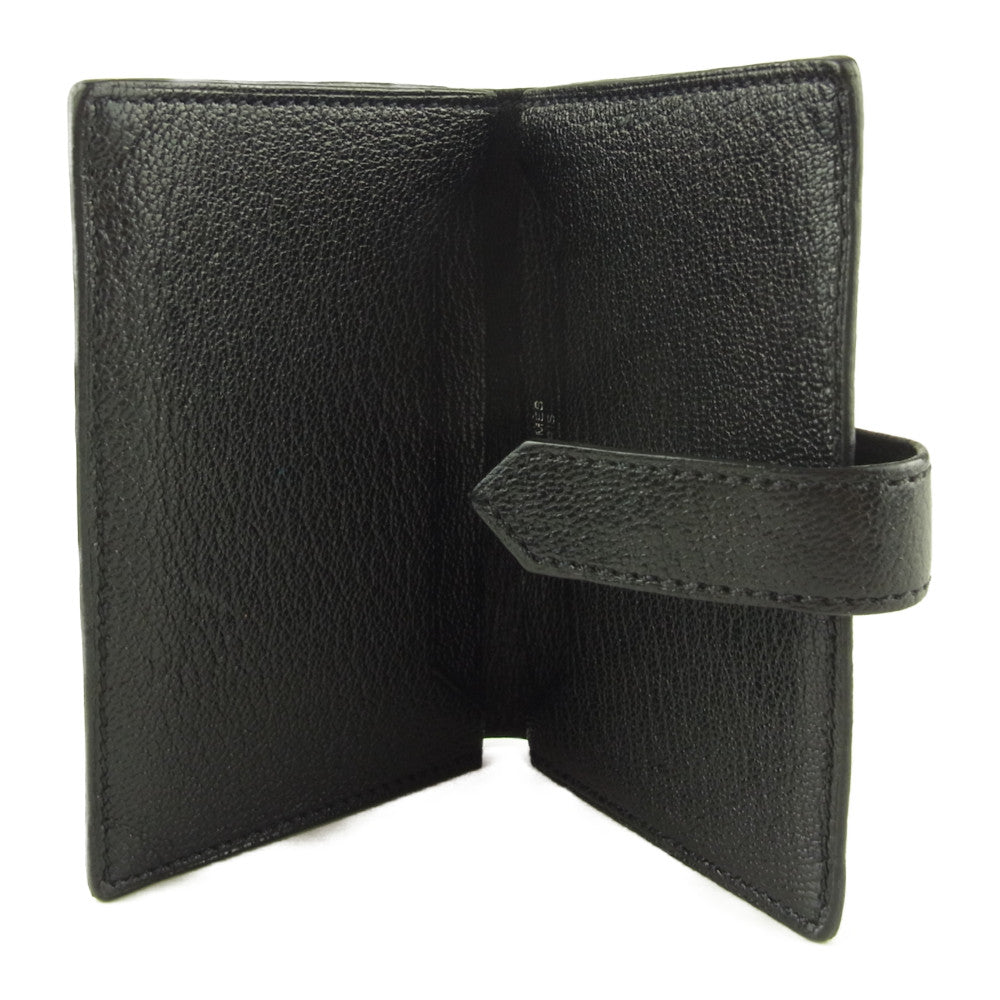 HERMES エルメス ベアン カードケース シルバー金具 D刻印 ブラック系【中古】