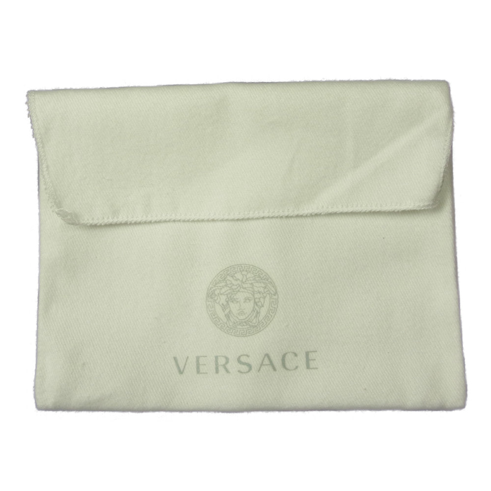 VERSACE ヴェルサーチ 1002243 1A01444 5B15V ラ グレカ シグネチャー 三つ折り コンパクト ウォレット ブラック系【新古品】【未使用】【中古】