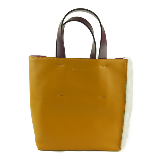 MARNI マルニ SHMP0040Q2 ムートン レザー ボア 2WAY ショルダー ハンド バッグ ベージュ系 ホワイト系【美品】【中古】