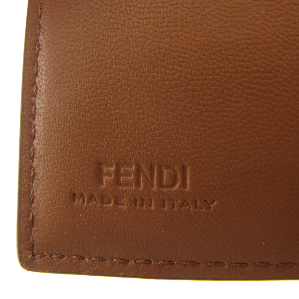 FENDI フェンディ 8M0395 AAJD F1B15 BAGUETTE バゲット  三つ折り レザー ミニ ウォレット 財布 ブラウン系【新古品】【未使用】【中古】