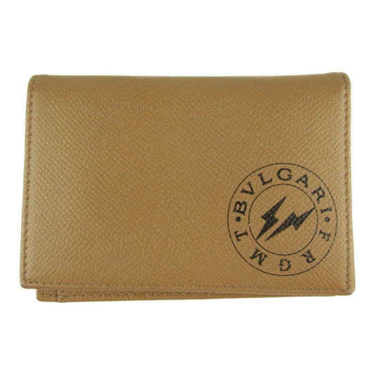 BVLGARI ブルガリ 288573 fragment フラグメント 名刺入れ カードケース ベージュ系【中古】