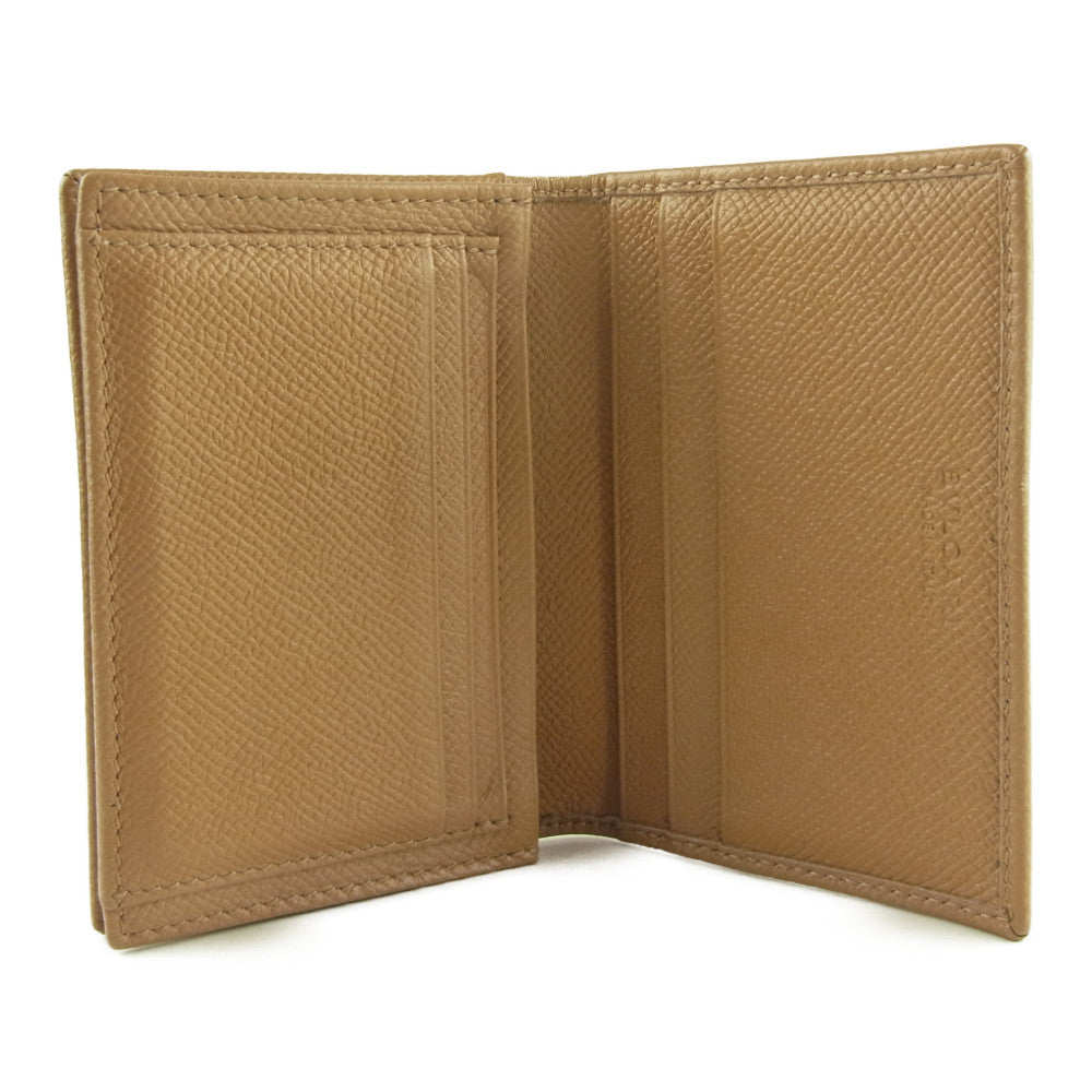 BVLGARI ブルガリ 288573 fragment フラグメント 名刺入れ カードケース ベージュ系【中古】