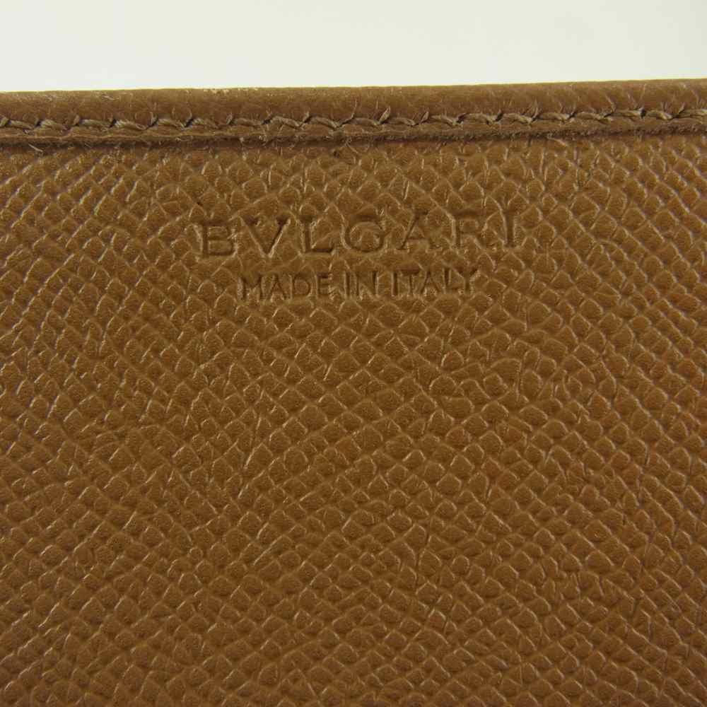 BVLGARI ブルガリ 288573 fragment フラグメント 名刺入れ カードケース ベージュ系【中古】