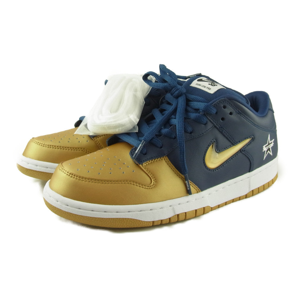 Supreme シュプリーム 19AW CK3480-700 SB DUNK LOW OG QS METALLIC GOLD ダンク ロー オリジナル クイックストライク ゴールド系 ネイビー系 28cm【新古品】【未使用】【中古】