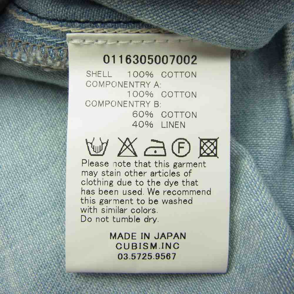 VISVIM ビズビム 0116305007002 ALBACORE SHIRT DAMAGED L/S V1 インディゴブルー系 3【中古】