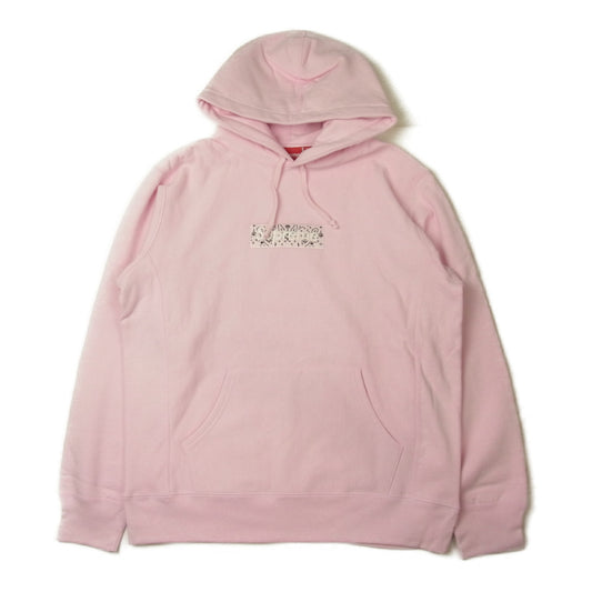 Supreme シュプリーム 19AW Bandana Box Logo Hooded Sweatshirt バンダナ ボックスロゴ パーカー ピンク系 L【美品】【中古】
