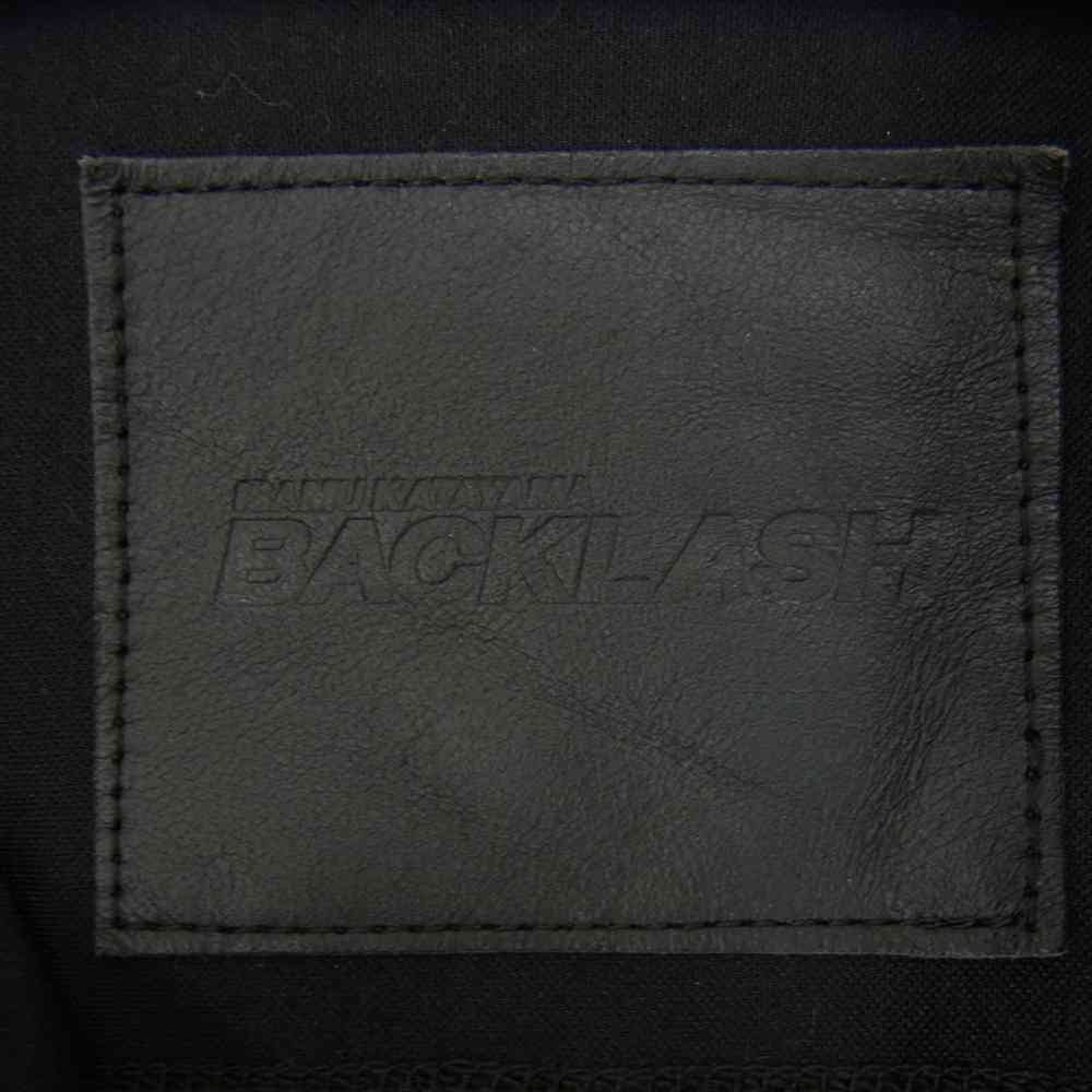 ISAMUKATAYAMA BACKLASH イサムカタヤマバックラッシュ 1388-01  シープレザー シワ加工 ストレッチ 長袖 シャツ ブラック系 M【中古】