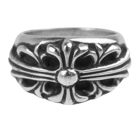 CHROME HEARTS クロムハーツ（原本無） FLRL CRS フローラル クロス リング シルバー系 20号【中古】
