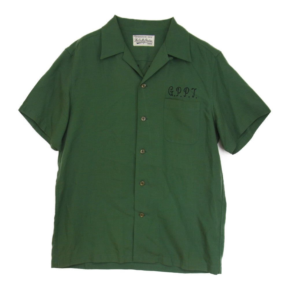 WACKO MARIA ワコマリア 16SS FUNK レーヨン オープンカラー シャツ グリーン系 L【中古】