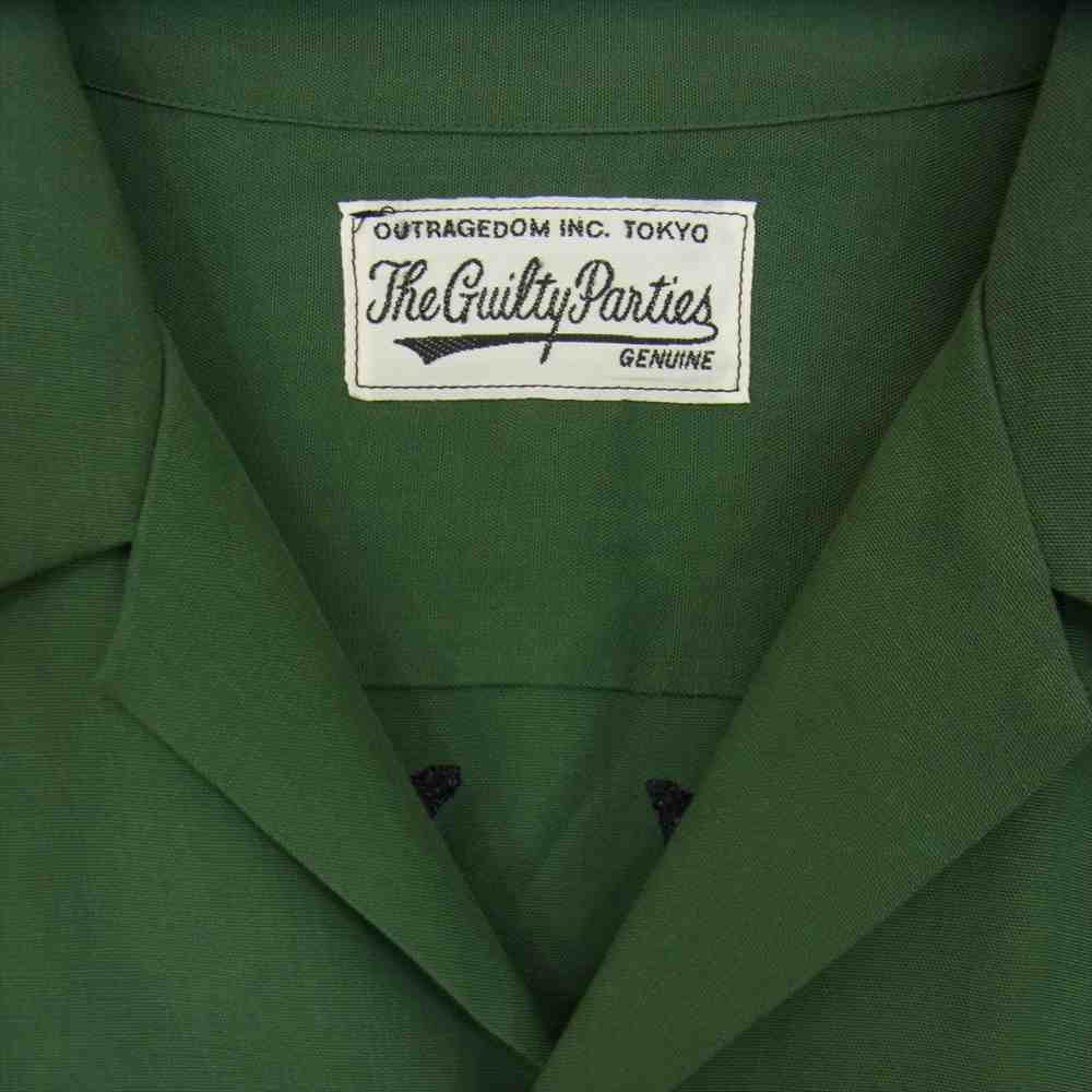 WACKO MARIA ワコマリア 16SS FUNK レーヨン オープンカラー シャツ グリーン系 L【中古】