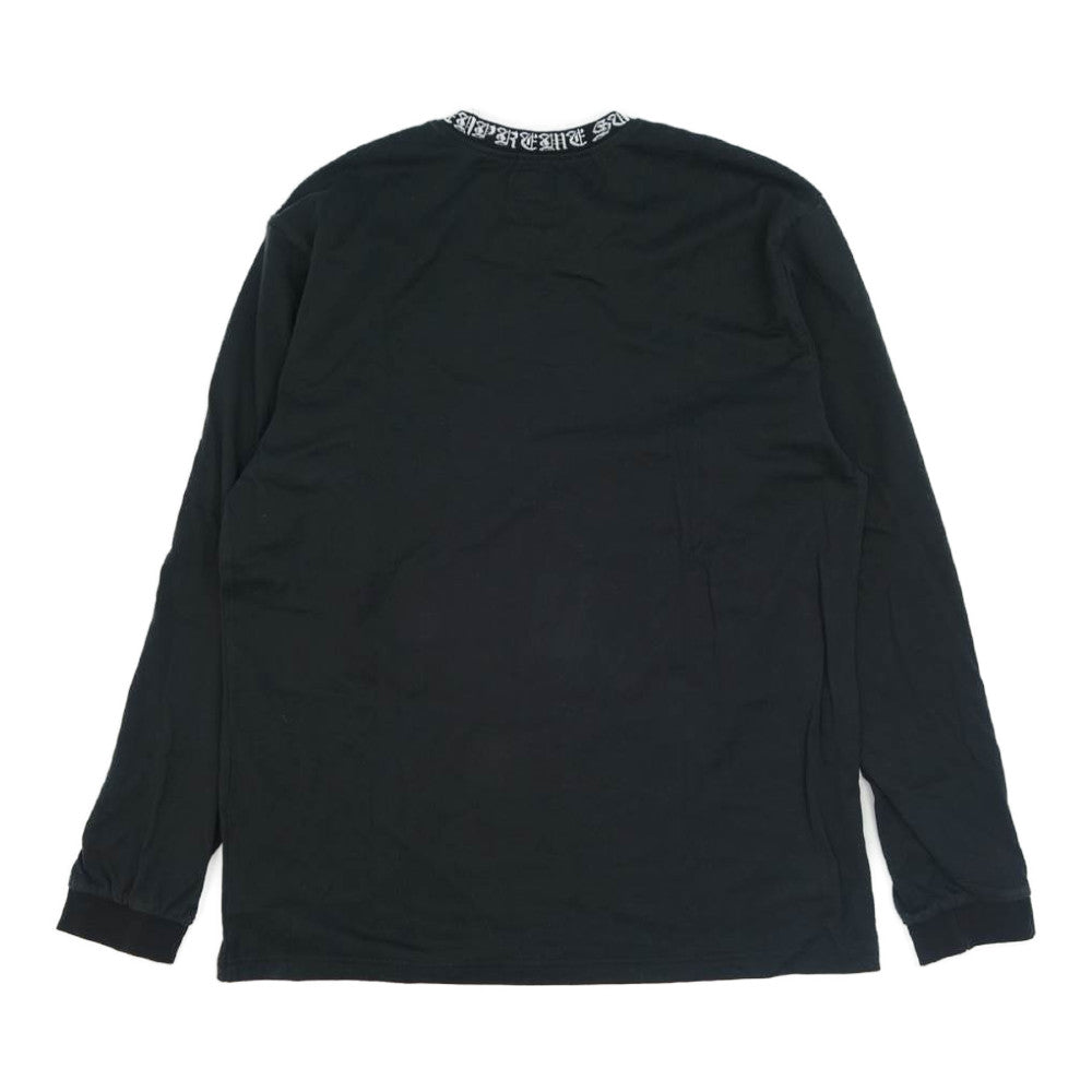 Supreme シュプリーム 21SS Old English Collar Logo L/S Top オールド イングリッシュ カラー ロゴ ロングスリーブ Tシャツ  ブラック系 S【中古】