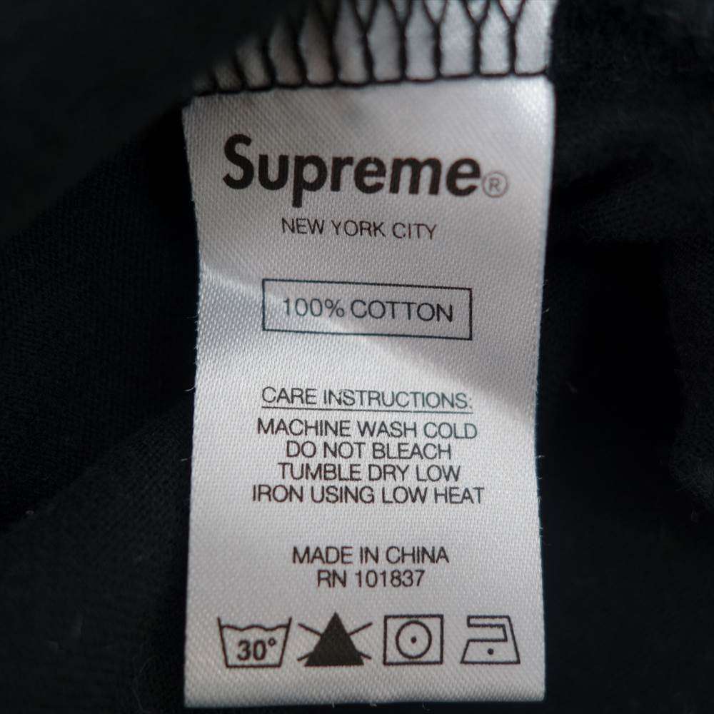 Supreme シュプリーム 21SS Old English Collar Logo L/S Top オールド イングリッシュ カラー ロゴ ロングスリーブ Tシャツ  ブラック系 S【中古】
