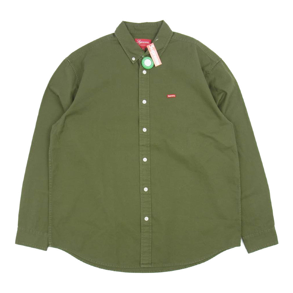 Supreme シュプリーム 21AW Small Box Twill Shirts Khaki スモール ボックス ツイル シャツ カーキ カーキ系 M【極上美品】【中古】