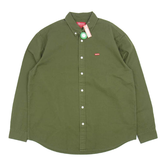 Supreme シュプリーム 21AW Small Box Twill Shirts Khaki スモール ボックス ツイル シャツ カーキ カーキ系 M【極上美品】【中古】