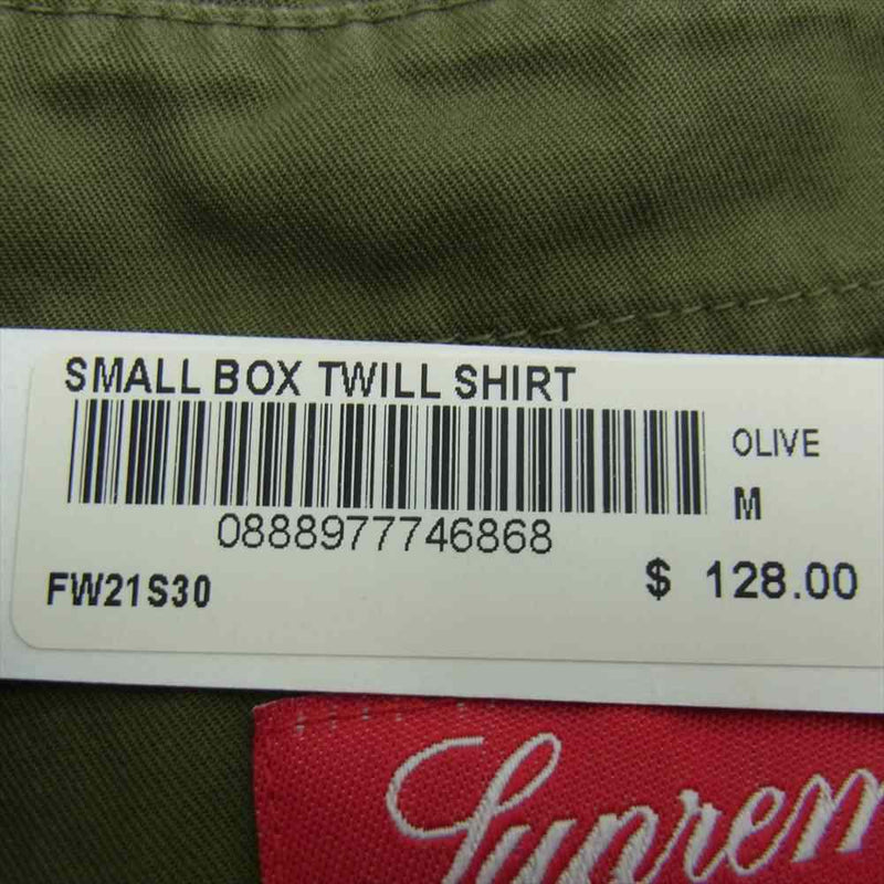 Supreme シュプリーム 21AW Small Box Twill Shirts Khaki スモール ボックス ツイル シャツ カーキ カーキ系 M【極上美品】【中古】