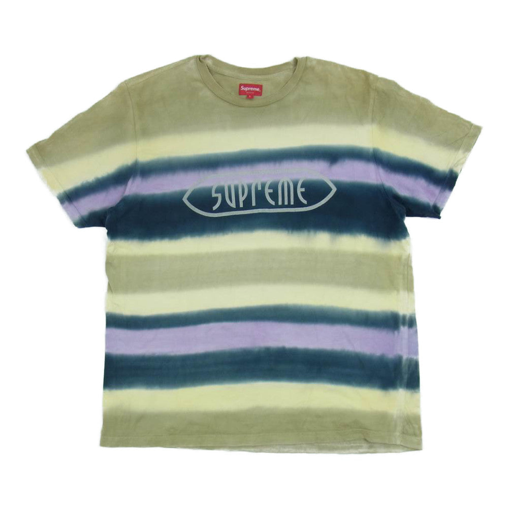 Supreme シュプリーム 19SS Rainbow Stripe Tee レインボー ストライプ 半袖 Tシャツ マルチカラー系 L【中古】