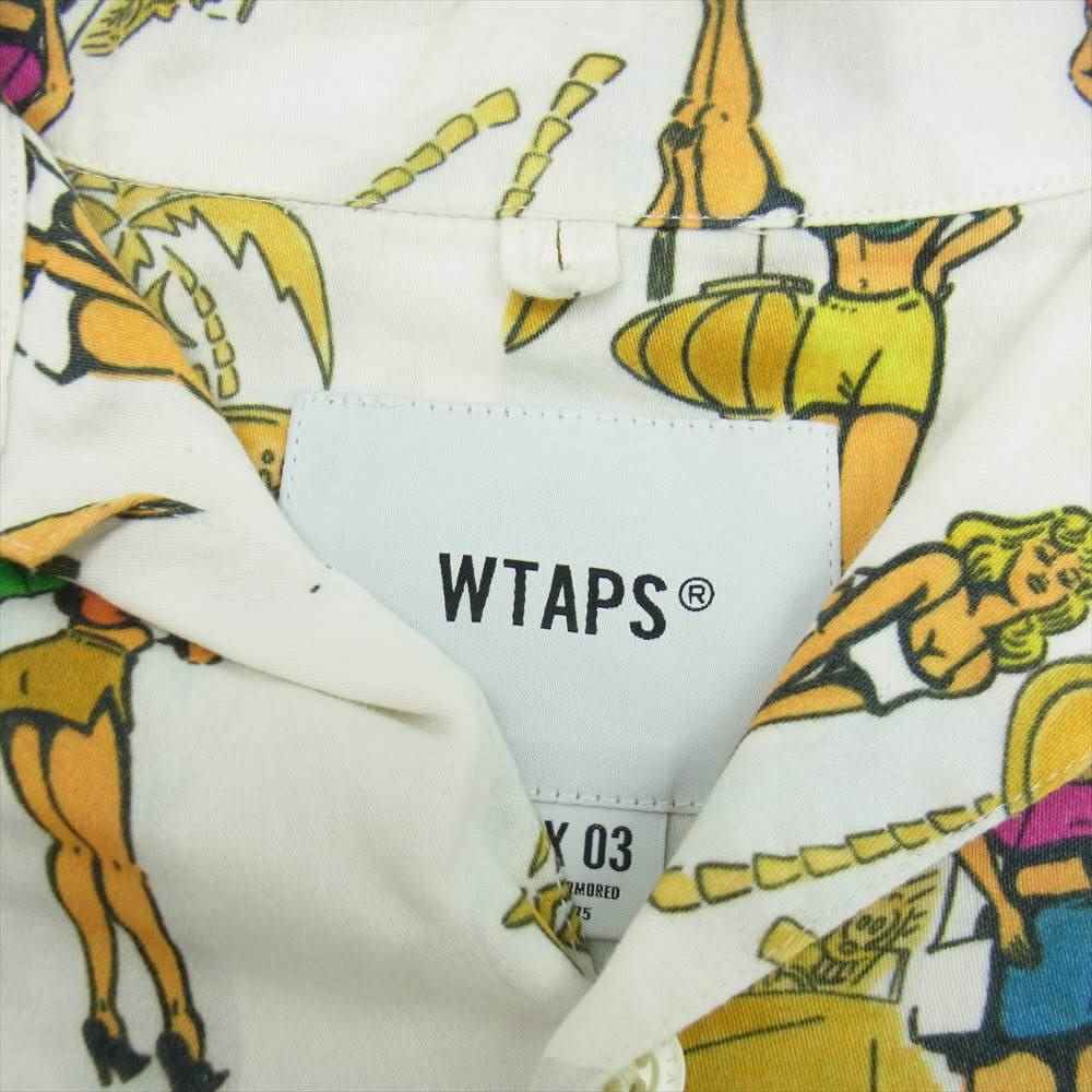 WTAPS ダブルタップス 20SS 201TQDT-SHM04 SLY SS オープンカラー 総柄 半袖 シャツ ホワイト系 X03【中古】