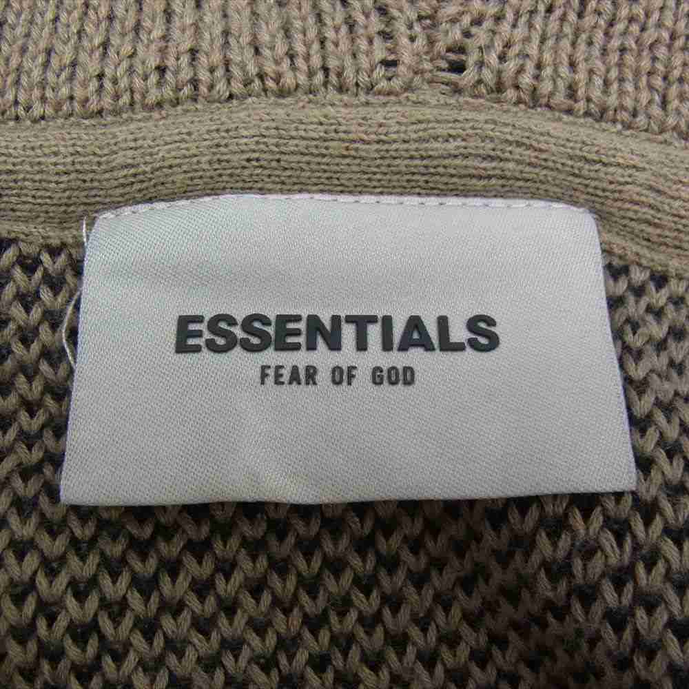 FEAR OF GOD フィアオブゴッド 21AW ESSENTIALS KNIT HOODIE HARVEST エッセンシャルズ  ニットパーカー ブラウン系 XL【中古】
