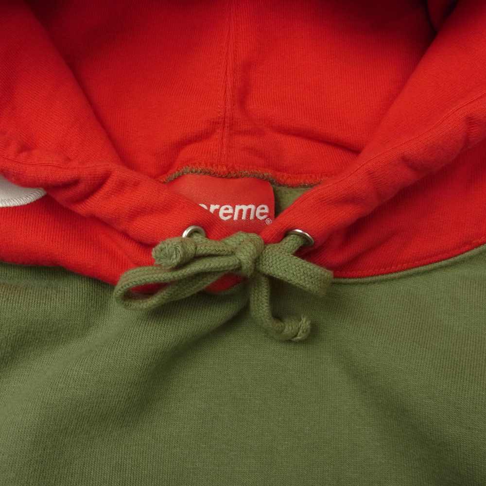Supreme シュプリーム 21AW Contrast Hooded Sweatshirt コントラスト フーデット スウェット パーカー M カーキ系 レッド系 M【中古】